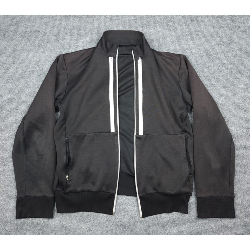 Y-3 Yohji Yamamoto Adidas Jacket Adult Medium Black Bomber Zip *Hole* *Zipper*